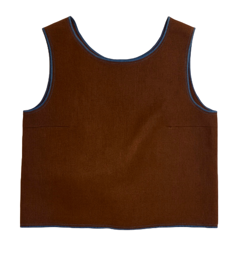 Top Paloma Lino Marrón