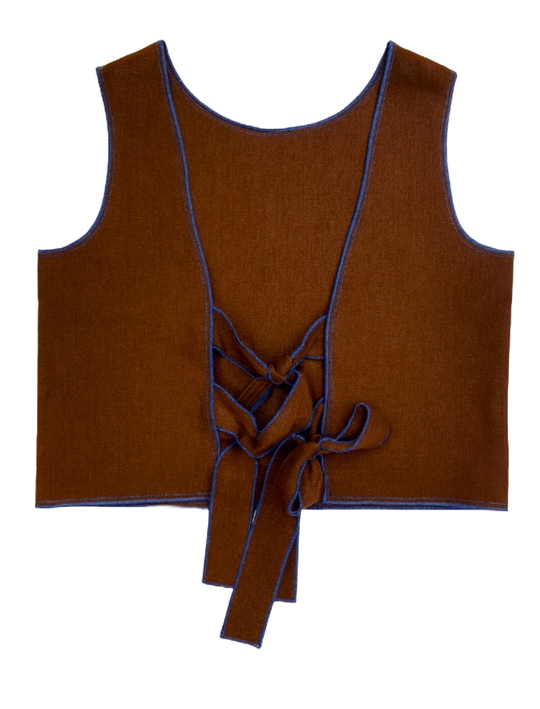 Top Paloma Lino Marrón