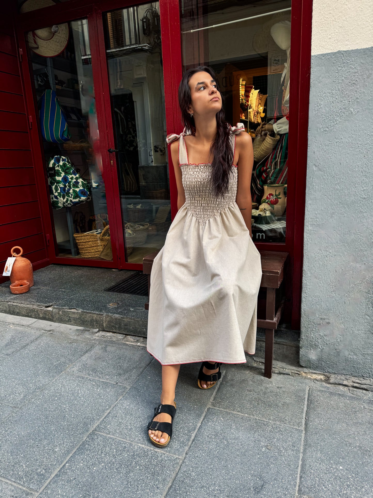 Vestido Lola Lino Crudo