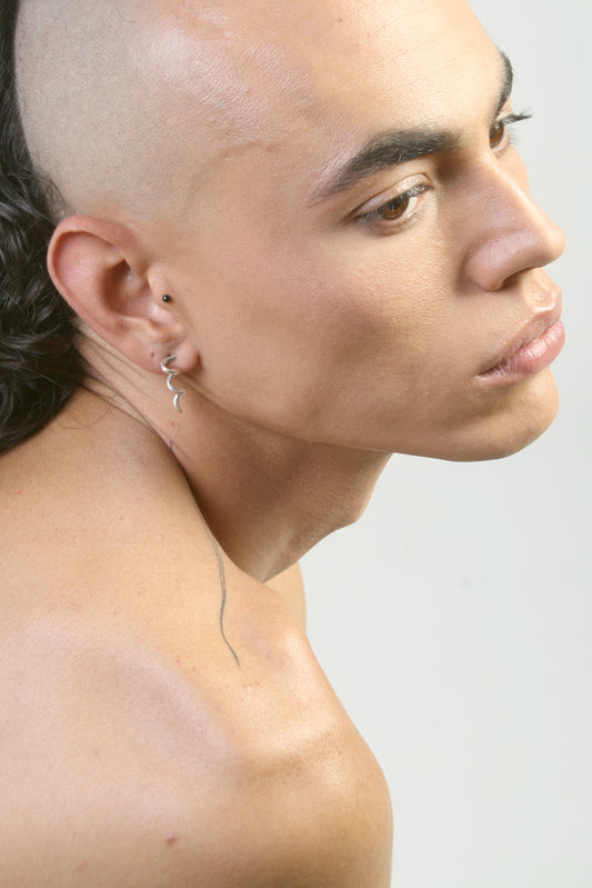 Pendiente Espirulina Plata