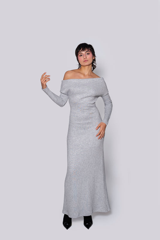 Vestido Bardot Gris