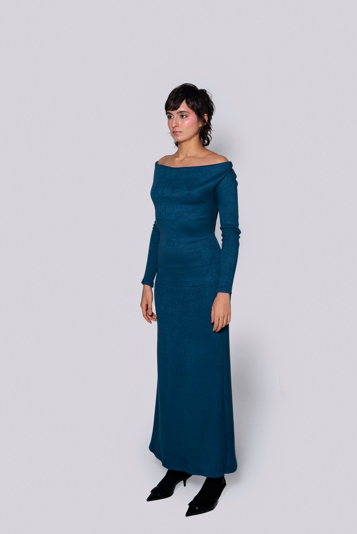 Vestido Bardot Azul